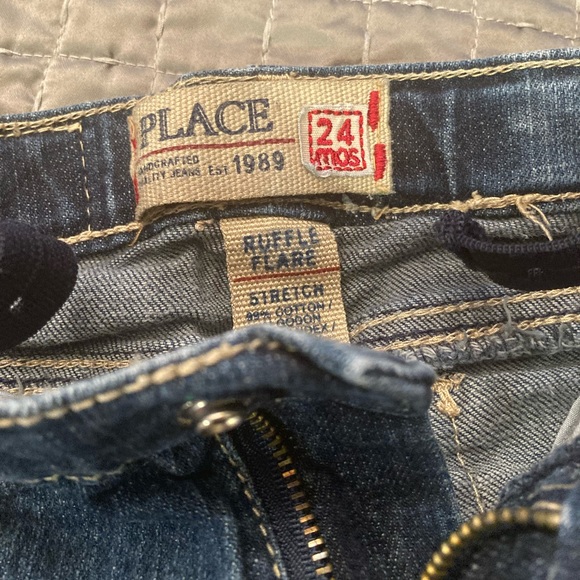 Place Dark Wash Ruffle Flare Jeans. 24 Months. - Picture 5 of 6